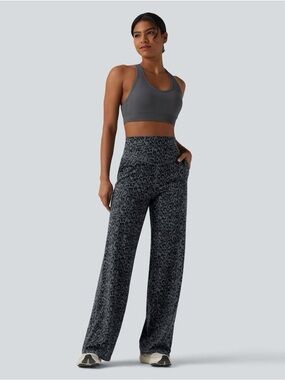 Halara UltraSculpt Leopard High Waisted Tummy Control Straight Leg Yoga Pants
